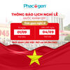 Thông báo lịch nghỉ lễ Quốc khánh 2/9